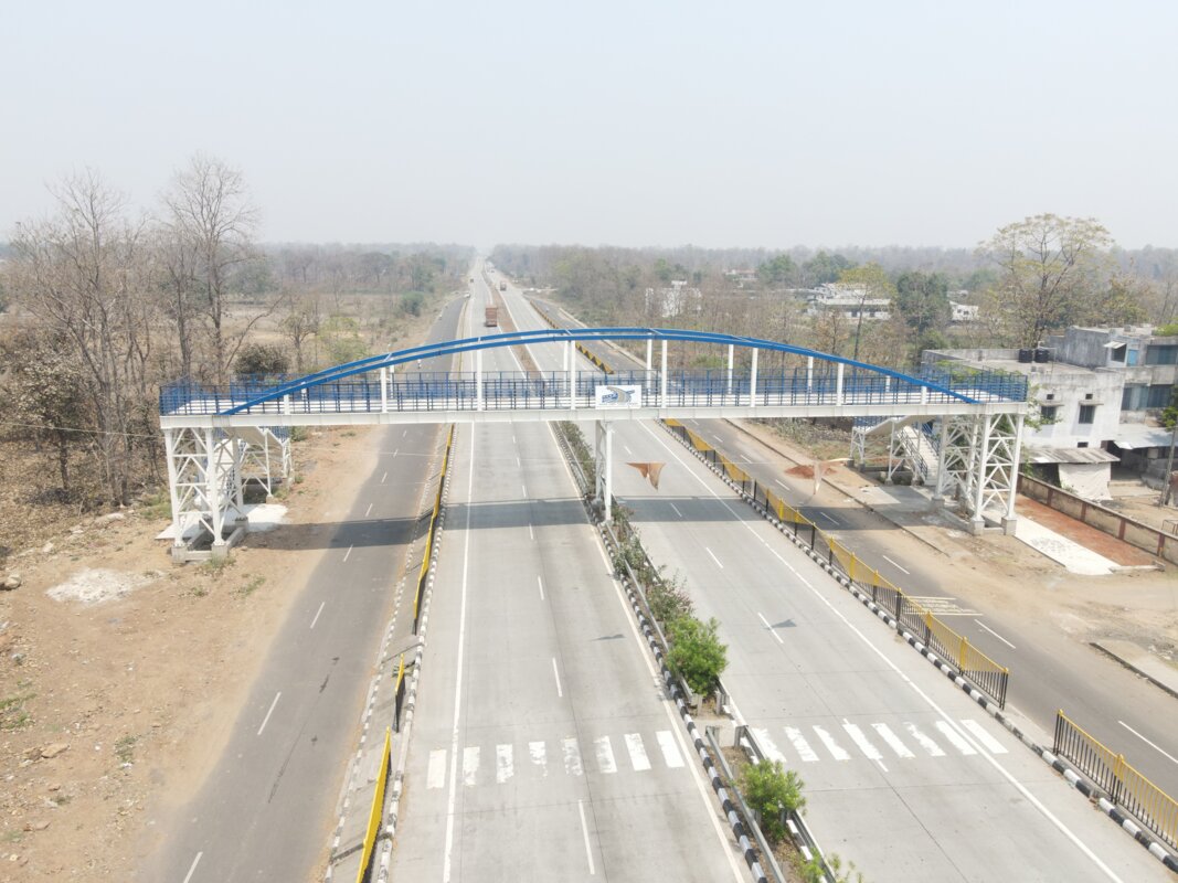 Foot over bridge and bus shelter constructed on NH-44 forest section near Nagpur