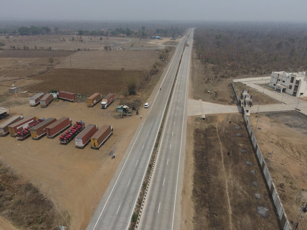 Four-lane highway construction on NH-7 Nagpur section with bypass